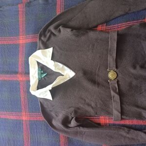 Ralph Lauren Brown Sweater with White Collar and Belt